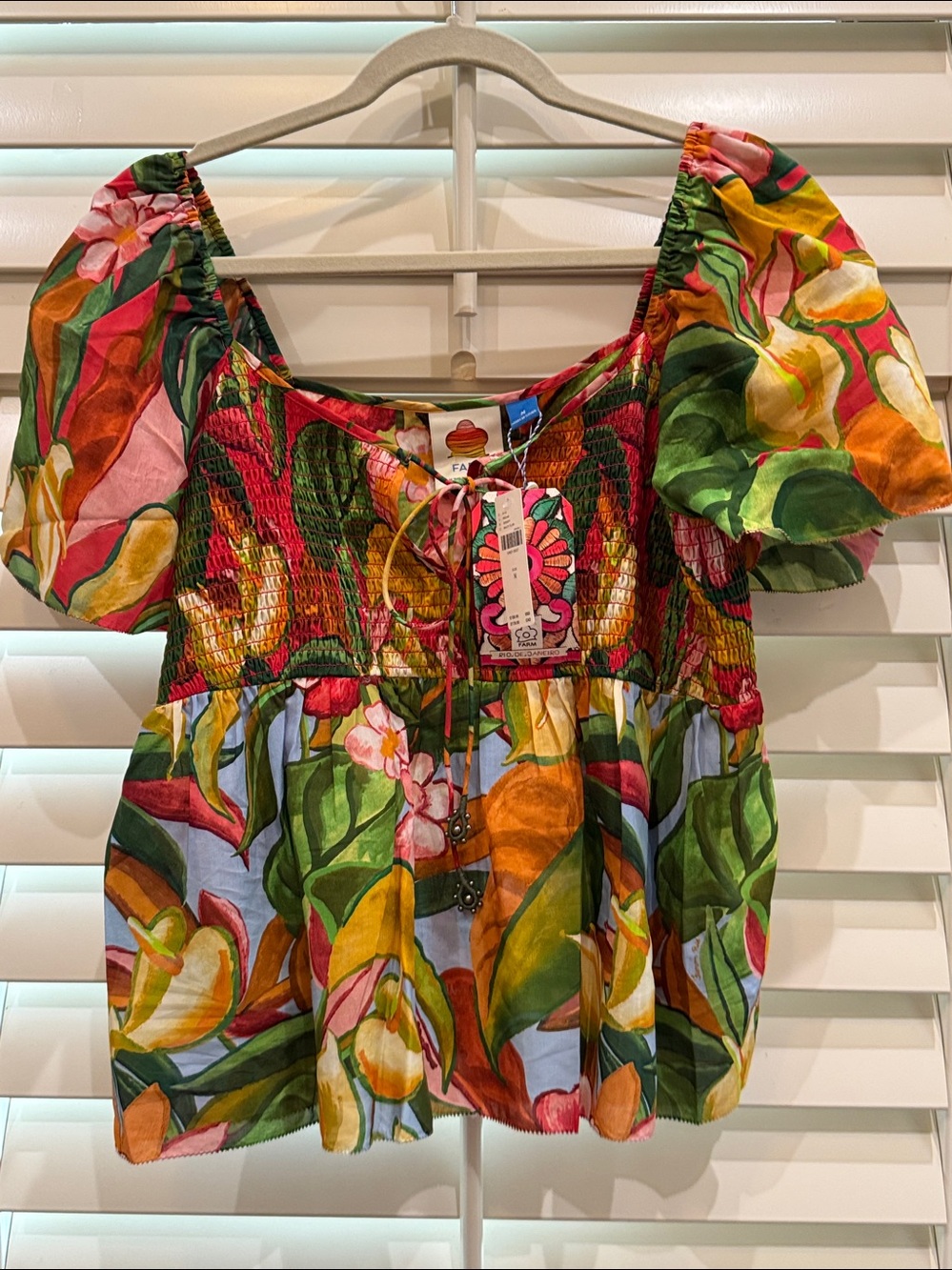 Farm Rio Tie-Front Blouse
